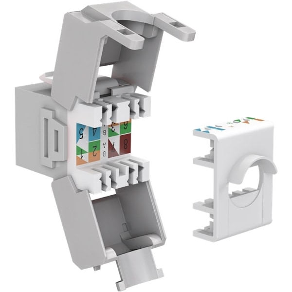 Goobay Keystone-modul RJ45 CAT 6A, UTP 16,5 mm bred, krokodiltyp, klämlist för verktygslös IDC-montering