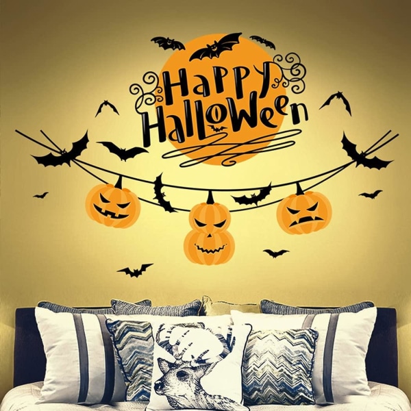 Väggdekoration med halloweenmotiv, Happy Halloween 60x45cm