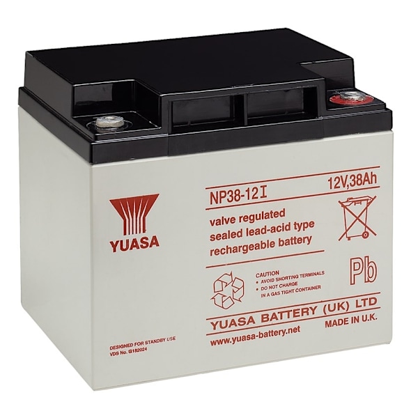 Yuasa Blybatteri 12 V, 38 Ah (NP38-12I) Gevind (M5) Blybatteri, VdS