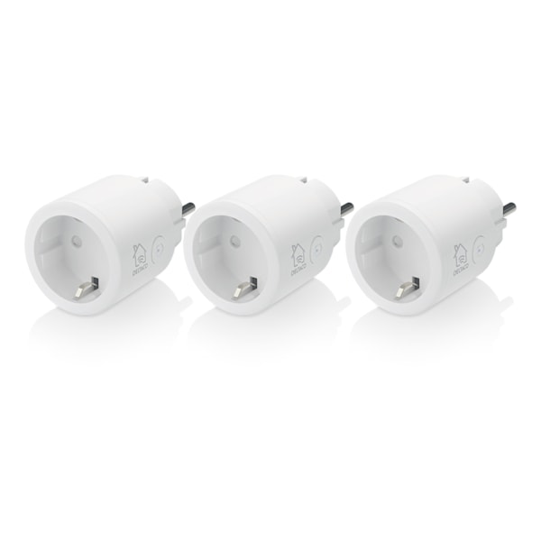 DELTACO SMART HOME strömbrytare, WiFi, 1xCEE 7/3, 10A, timer, 3-pack