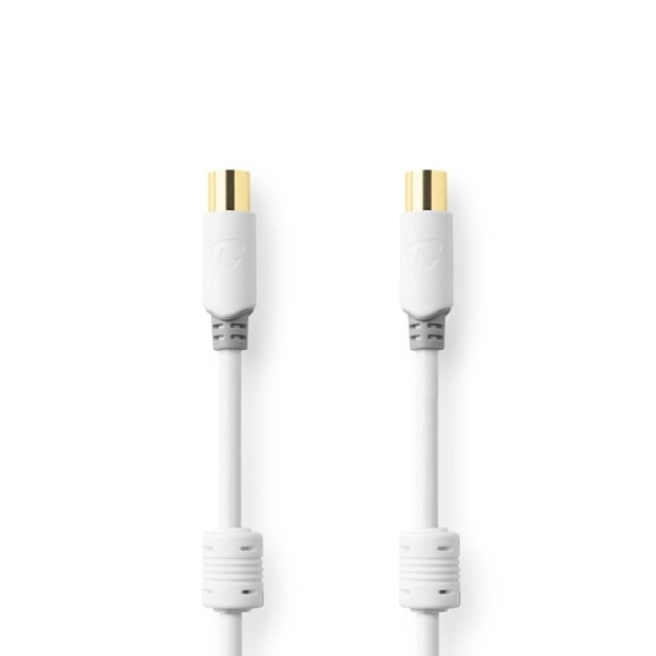 Nedis Coax Cable | IEC (Coax) Han | IEC (Coax) Hun | Guldplateret | 100 dB | 75 Ohm | Dobbelt afskærmet | 1.00 m | Runde | PVC | Hvid | Box