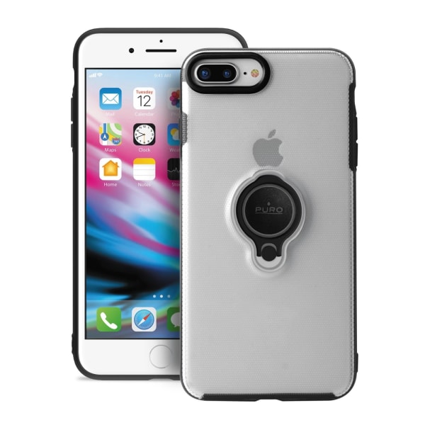 Puro iPhone 8/7 Plus, Magnet Ring Cover, gennemsigtig Transparent