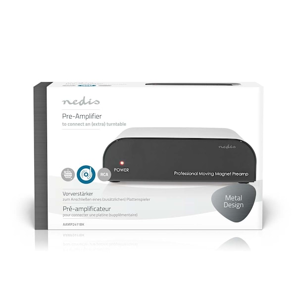 Nedis Forforstærker | Tilslutninger indgang: 1x RCA | Tilslutninger udgang: 1x RCA | 2 Kanaler | Phono / Pladespiller | Automatisk | Sort