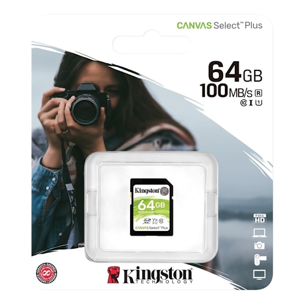 Kingston 64GB SDXC Canvas Select Plus 100R C10 UHS-I U1 V10