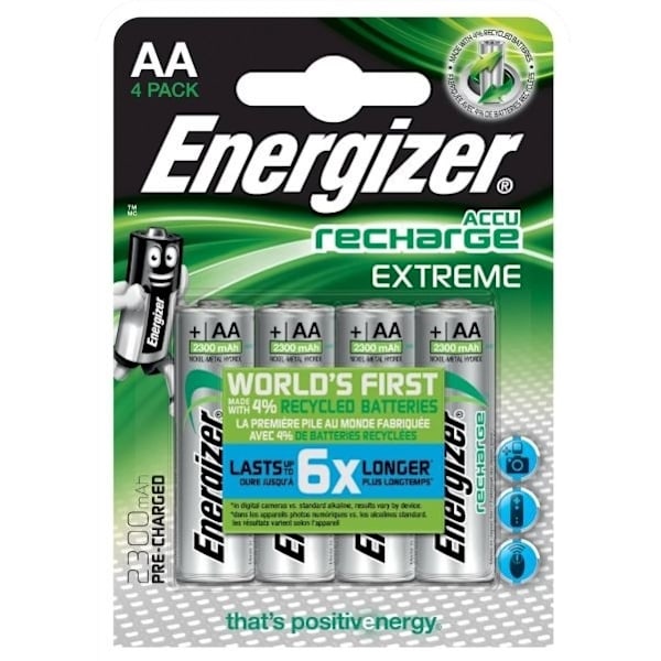 Energizer Batteri Aa/Lr6 Laddbart Ni-Mh 2300Mah 4-Pack