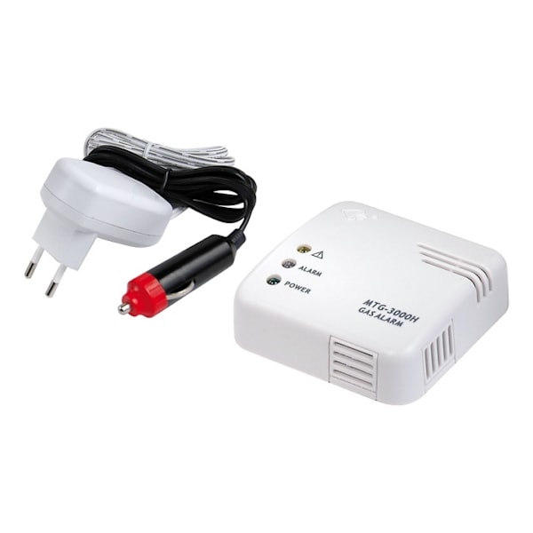 Nexa gasalarm, hot wire, alarmere med 85dB ved lækage, 12V, cigaret-/