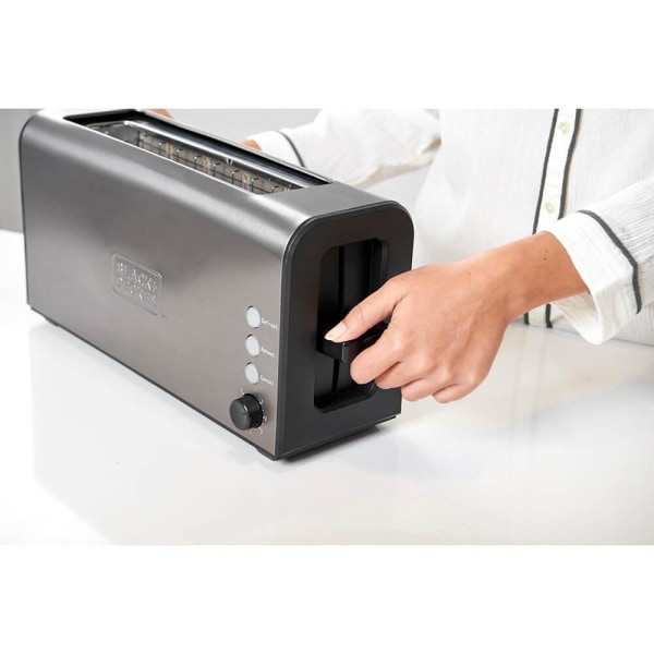 BLACK+DECKER Toaster Long Slot Brushed