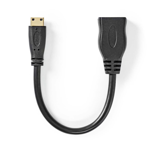 Nedis High Speed ​​HDMI ™ Kaapeli Ethernet | HDMI™ Mini | HDMI™ Ulostulo | 4K@30Hz | 10.2 Gbps | 0.20 m | Pyöreä | PVC | Musta | Kirjekuori