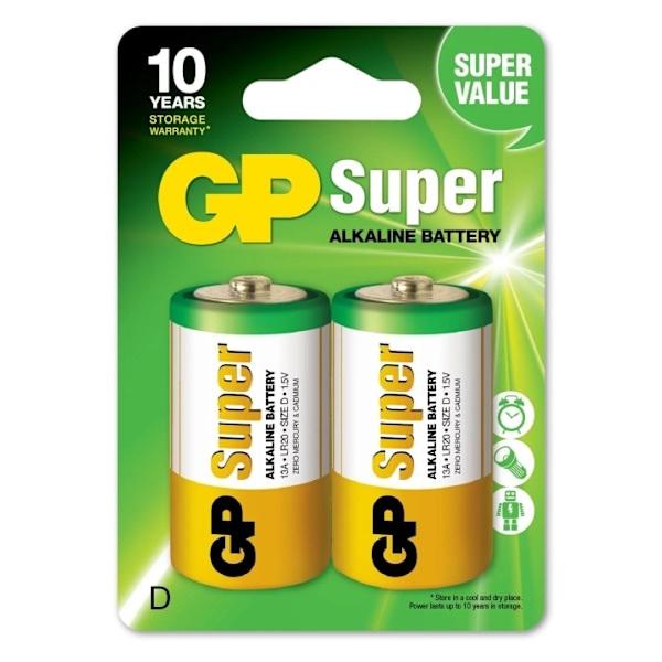 GP Super Alkaline D 2-pakkaus (B)