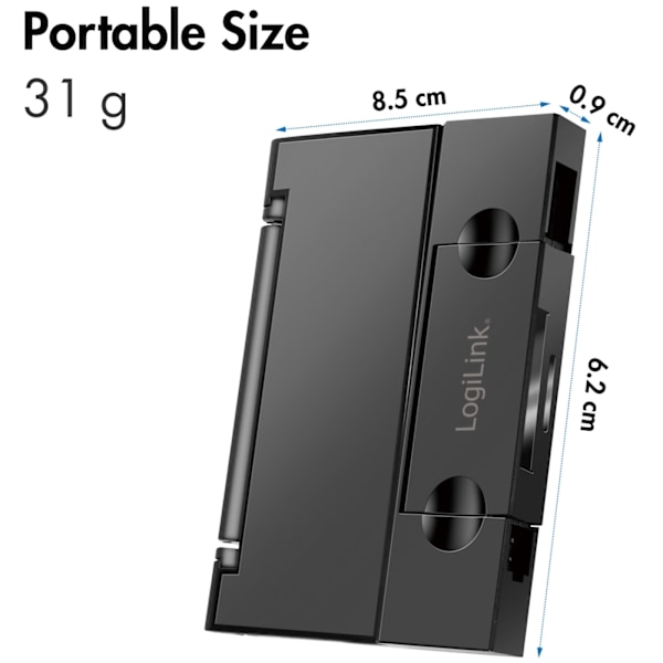 LogiLink Muistikortinlukija USB-C + USB-A MicroSD - ja SD-kortit