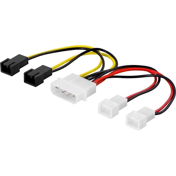DELTACO adapterkabel för fläktar, från 4-pin till 4x3-pin (SSI-38)