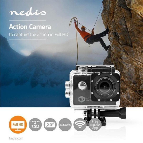 Actionkamera | Full HD 1080p | Wi-Fi | Vattentätt kamerahus