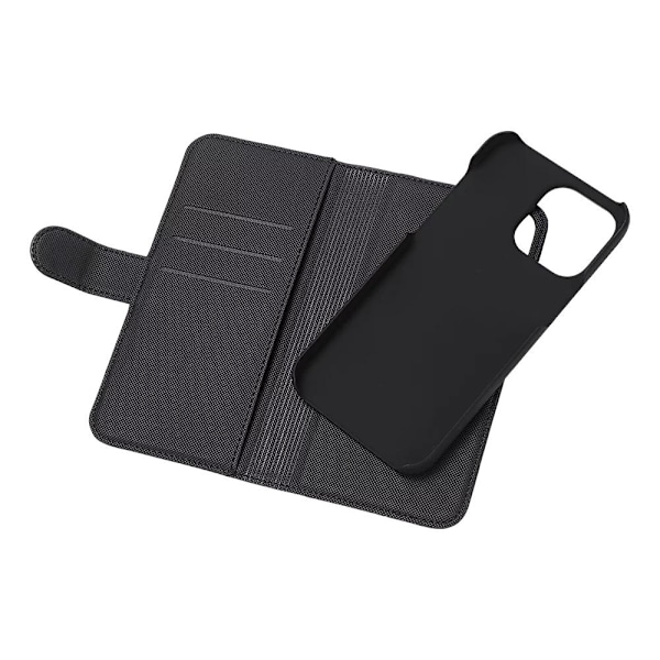 DELTACO iPhone 14 Pro wallet case 2-in-1, magnetic back cover Svart