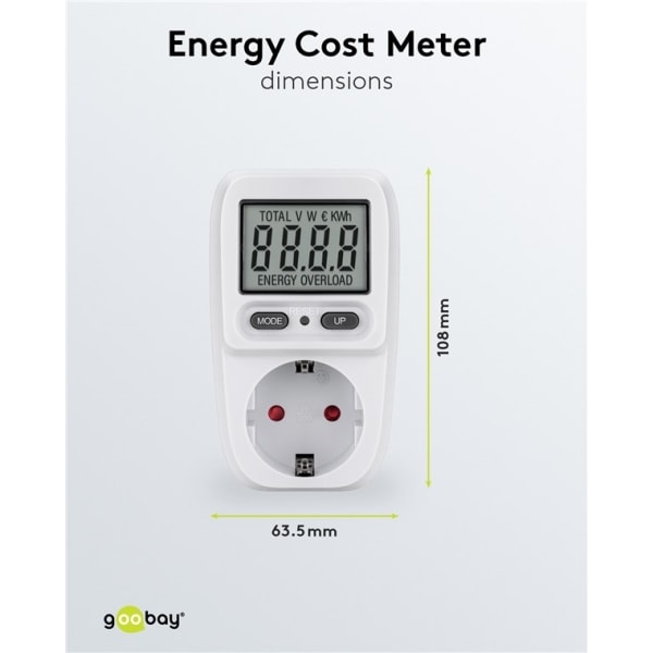 Goobay Digitaalinen energiamittari Basic energiankulutuksen mittaamiseen