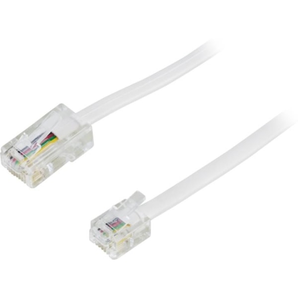 Deltaco Modular cable, 8P4C to 6P4C(RJ11), 5 m, white