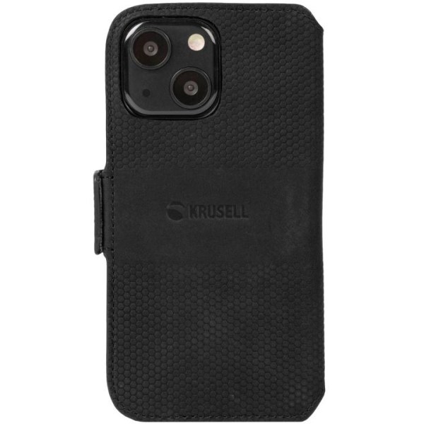 Krusell Leather Phone Wallet iPhone 13 Svart Svart