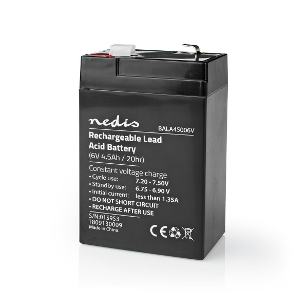 Nedis Lyijyakku | Lyijyhappo | Ladattava | 6 V | 4500 mAh