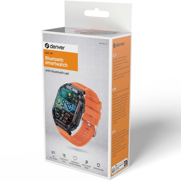 Denver SWC-191O Bluetooth SmartWatch med puls, blodtryk