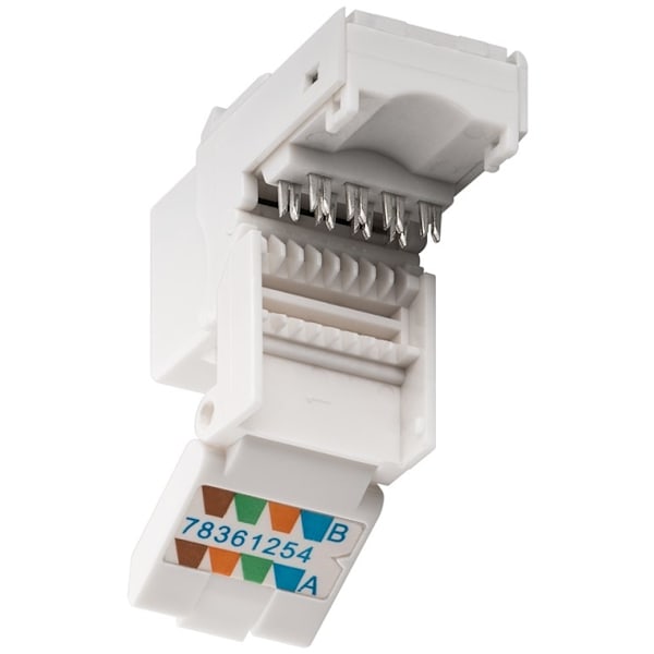 Goobay Keystone-modul RJ45 CAT 6, UTP, 250 MHz 16,2 mm bred, klämlist för IDC-montering (verktygsfri), snap-in-system