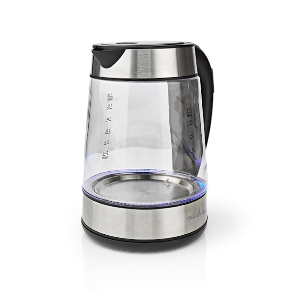 Nedis Elkedel | 1.7 l | Glas | Gennemsigtig | 60,70,80,90,100 °C | Temperaturindikator | Drejelig 360 grader | Skjult varmeelement | Strix®-controller