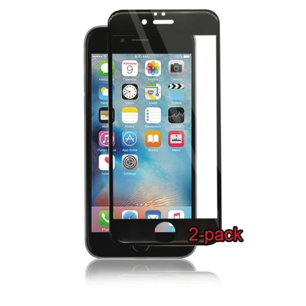 2-pack iPhone 6S/6 Plus Curved Silicate Glass, Panzer, Black Transparent