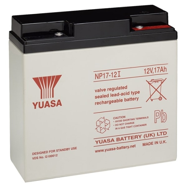 Yuasa Blybatteri 12 V, 17 Ah (NP17-12I) Gevind (M5) Blybatteri,