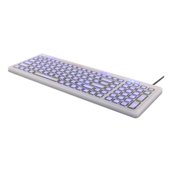DELTACO Silicon keyboard, spill proof, blue LED, IP68, grey/black Sort, Grå
