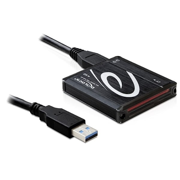 DeLOCK minneskortläsare, USB 3.0, microSD/SDHC/SDXC, CF, MS. MMC (91704)