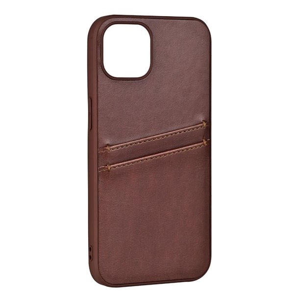 Buffalo Back cover PU 2 card iPhone 13 Brown Brun