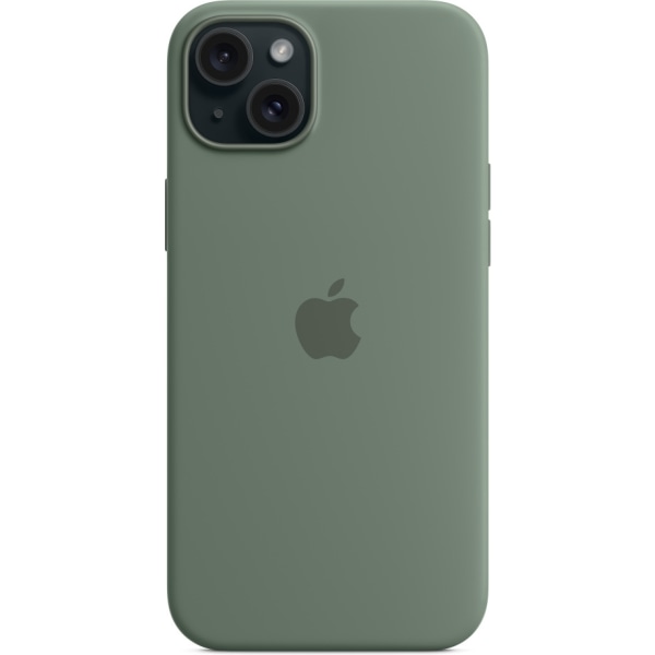 Apple iPhone 15 Plus silikonetui med MagSafe, cypresgrøn Grön