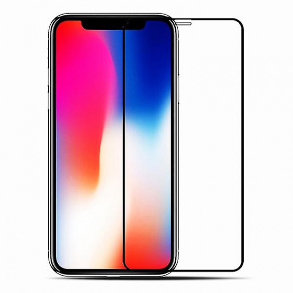 Skærmbeskytter i 9H hærdet glas til iPhone 14, Sort Transparent