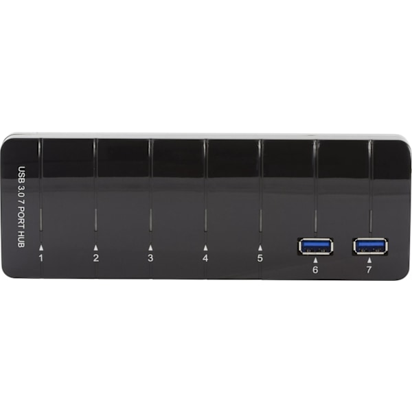 DELTACO USB 3.0 -hubi, 7xType A naaras, sis. virtasovittimen, musta