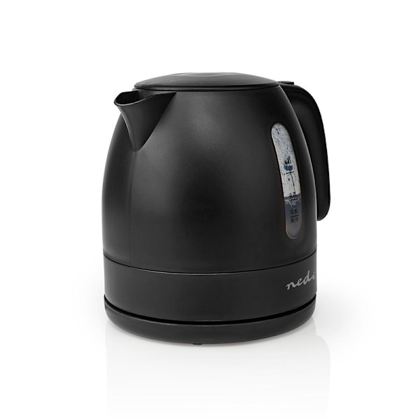 Nedis Elkedel | 1.0 l | Plast | Sort | Drejelig 360 grader | Skjult varmeelement | Strix®-controller | Beskyttelse mod kogetørring