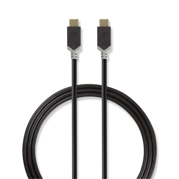 Nedis USB kaapeli | USB 3.2 Gen 2 | USB-C™ Uros | USB-C™ Uros | 100 W | 10 Gbps | Kullattu | 1.00 m | Pyöreä | PVC | Antrasiitti | Ikkunallinen laatik