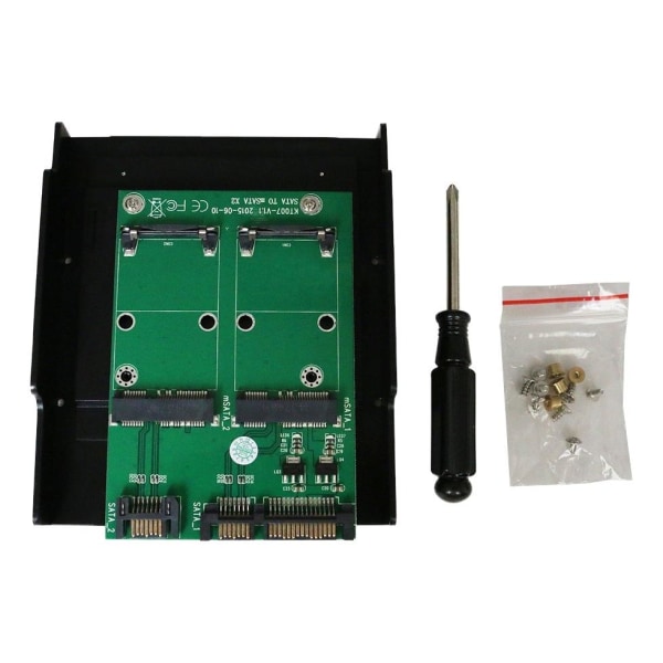 deltacoimp 2xSATA to 2xmSATA Converter card 2.5"/3.5" adapter KT
