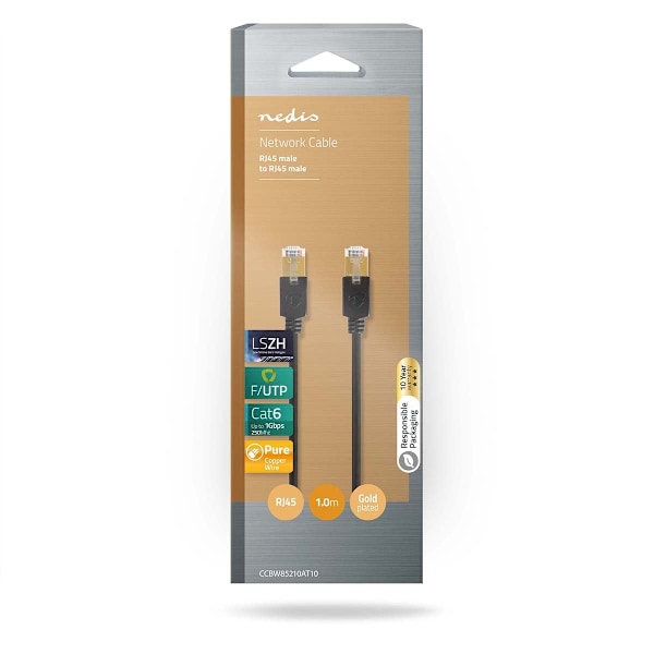 Nedis Kat 6 kabel | RJ45 Han | RJ45 Han | F/UTP | 1.00 m | Runde | LSZH / PVC | Antracit | Box