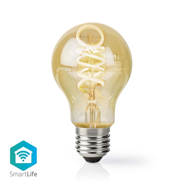 Nedis SmartLife LED Filamenttilamppu | Wi-Fi | E27 | 360 lm | 4.9 W | Lämpimästä kylmään valkoiseen | 1800 - 6500 K | Lasi | Android™ / IOS | polttimo