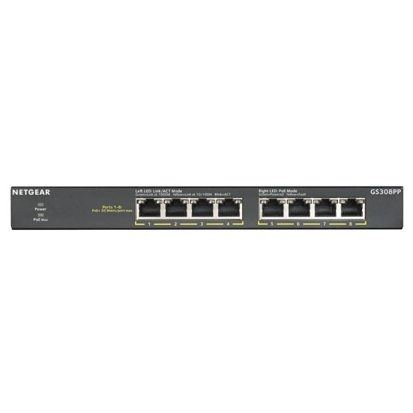 Netgear 8PT GE UNMANAGED SWCH W/POE/POE+