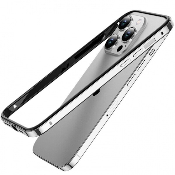 Stilrent skal med färgade kanter till iPhone 12 Pro Max, Silver Silver