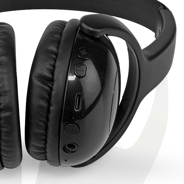 Nedis Trådlösa On-Ear hörlurar | Maximal batteritid: 8 timmar | Inbygd mikrofon | Tryck på Kontroll | Stöd för röststyrning | Volymkontroll Svart