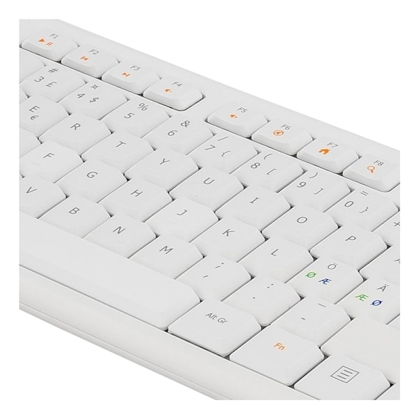 DELTACO Keyboard, 105 keys, Nordic layout, USB, white, 13 media keys,