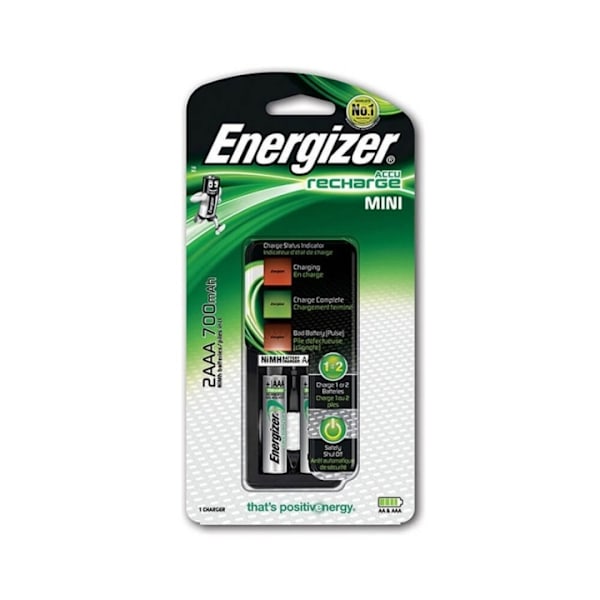 Energizer Batterioplader Mini incl. 2x AAA 700mAh Sort