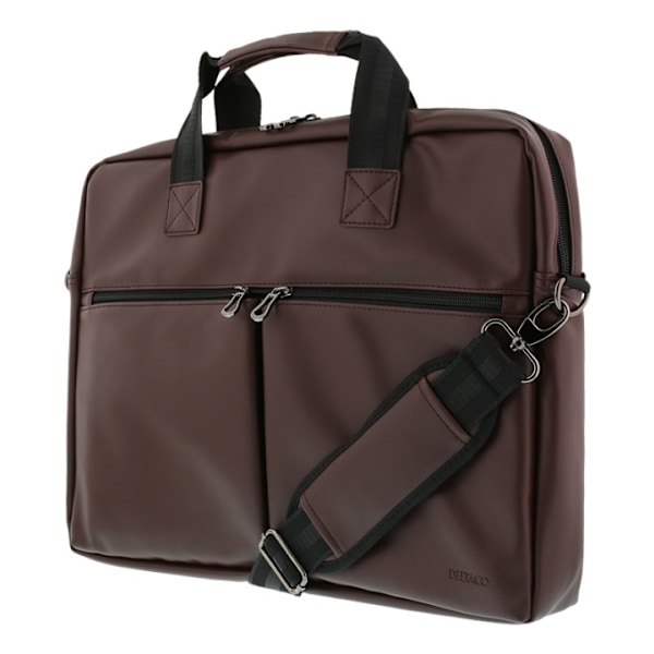 DELTACO notebook bag, for 15.6" laptops, 6 pockets, brown