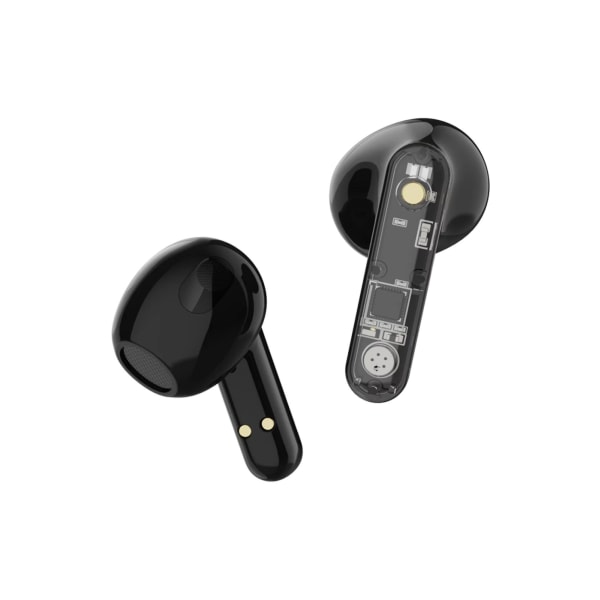 Streetz T150 TWS earphones, Transparent, Black Svart