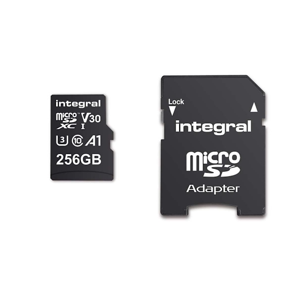 INTEGRAL 256 GB höghastighets microSDHC/XC V30 UHS-I U3 minneskort