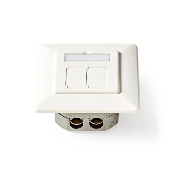 Nedis Netværksvægboks | In-wall | 2-Port port(s) | CAT6a | Lige | Hun | Guldplateret | PVC | Hvid | Plastikpose