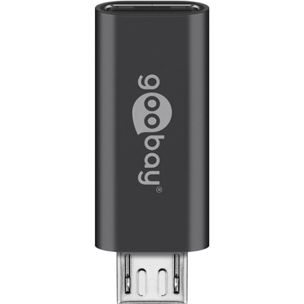 Goobay Micro-USB/USB-C™ OTG Hi-Speed-adapter för anslutning av laddkablar USB-C™ uttag > USB 2,0 mikro plugg (typ B)