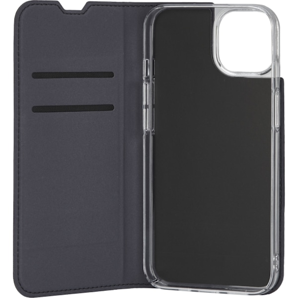 FoneKit BookCase -suojakotelo, iPhone 15, musta Svart
