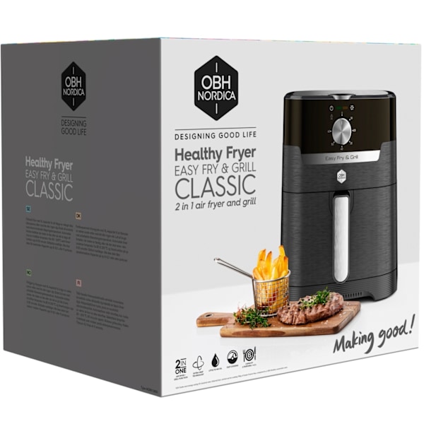 OBH Nordica Easy Fry & Grill Classic 2in1 Black 1550Watt