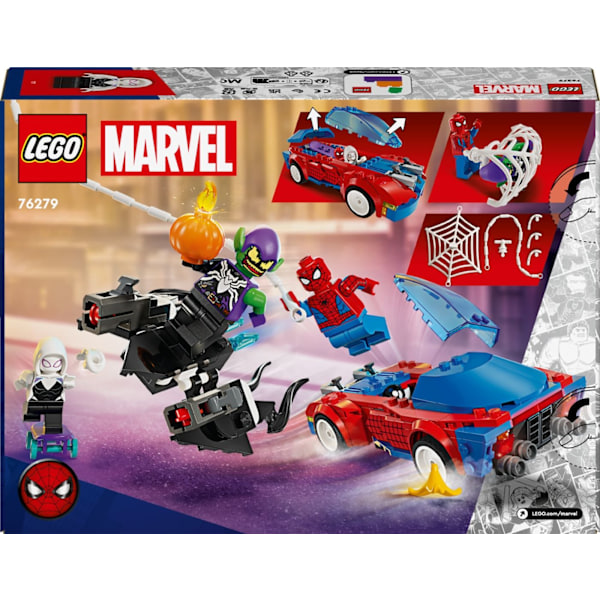 LEGO Super Heroes Marvel 76279  - Spider-Manin kilpa-auto ja Venomin Vihreä Menninkäinen
